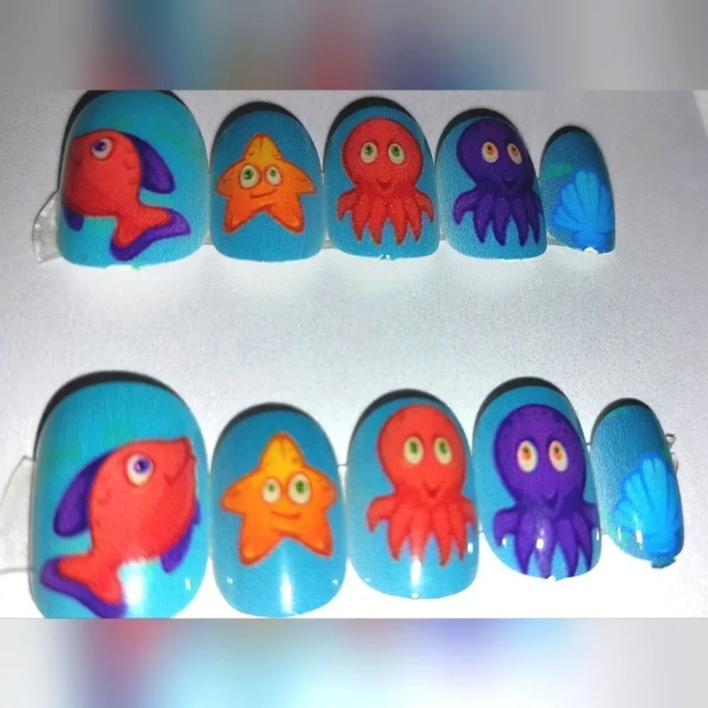 Kids custom 10pc  press on nails for girls and teens